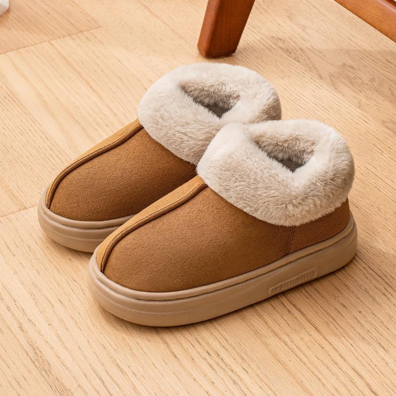 Cotton slippers women's winter bag heel fleece thickened new home thermal outer wear plush snow boots women's winter