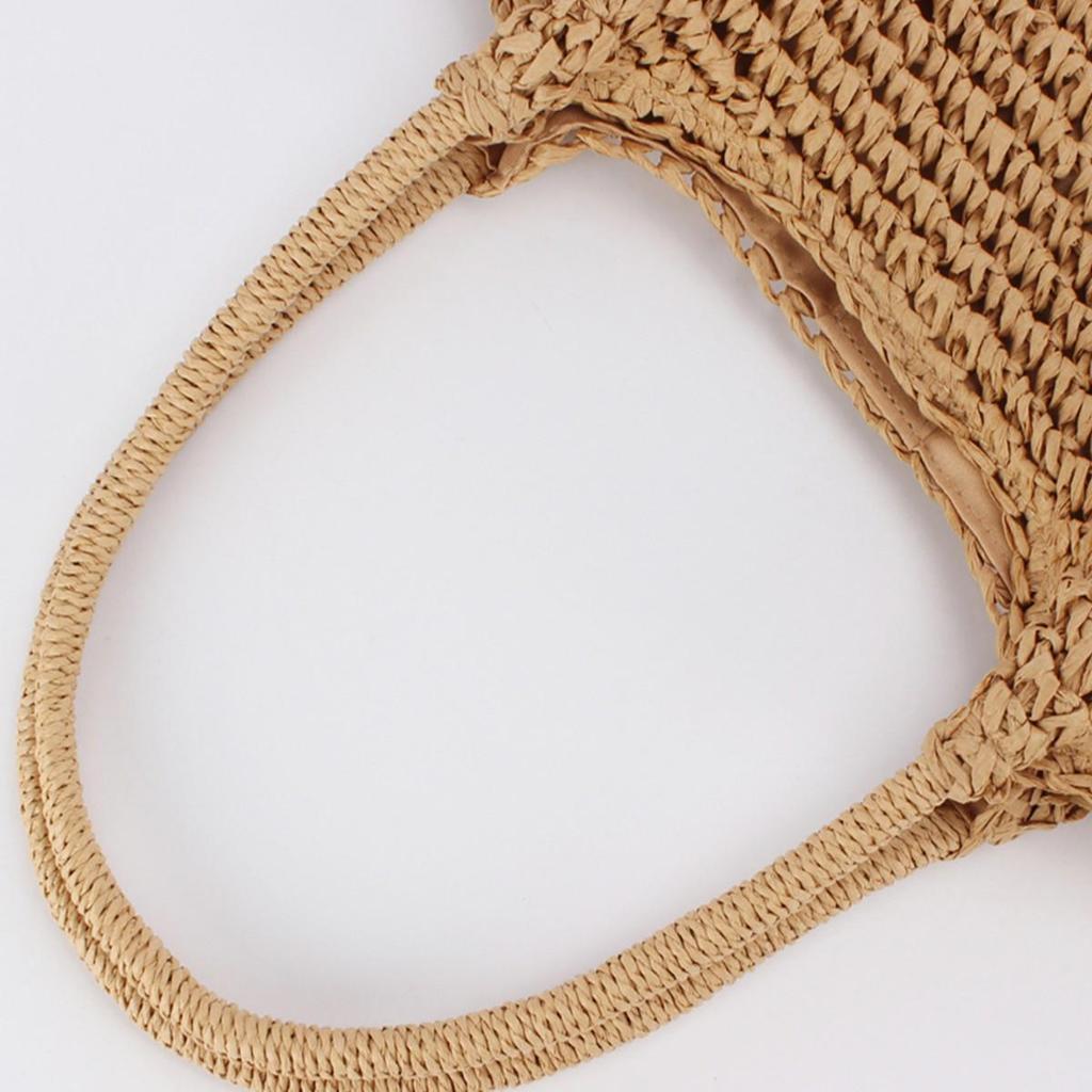 Letnia ręcznie robiona plisowana pleciona z papieru torba crossbody na ramię - damska torba o dużej pojemności