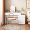 Bureau met 5 Lades, Kaptafel, Opbergfunctie, voor Slaapkamer, E1 Spaanplaat, Wit+Eiken