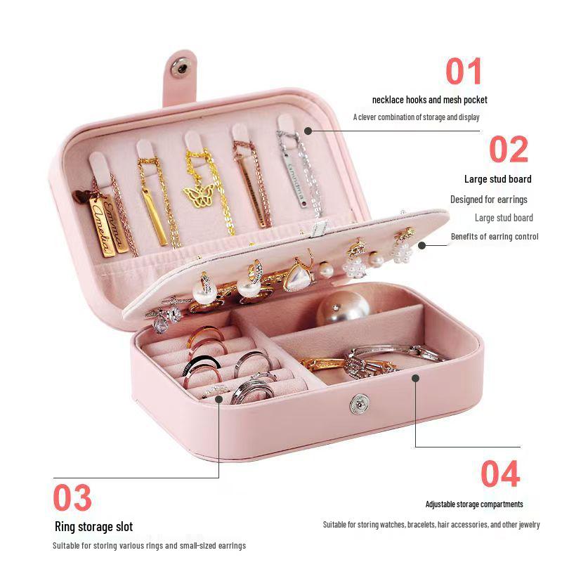Scatola da viaggio minimalista portatile per gioielli, braccialetti, orecchini e anelli