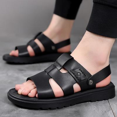 Summer Soft Sandals Men Leather Classic Roman Sandals Slipper Outdoor Sneaker Beach Rubber Flip Flops Men Water Trekking Sandals