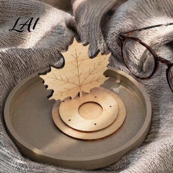 Decorative Autumn Centerpiece Wooden Candle Holder Halloween Tea Light Holder Pumpkin/Mushroom/Maple Leaf/Hedgehog for Table Centerpieces Fall Theme