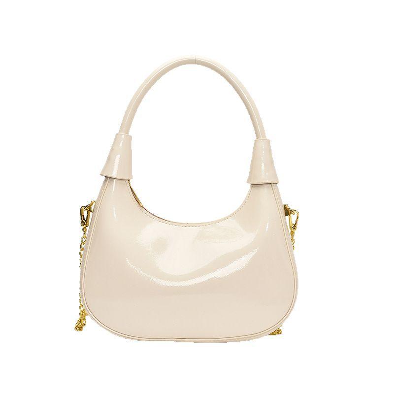 This Year's Popular Small Bag 2025 New Spring and Summer Patent Leather Versatile Chain Messenger Bag Portable Dumpling Bag