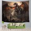 Tapestry Medieval Dragon Castle Military Wall