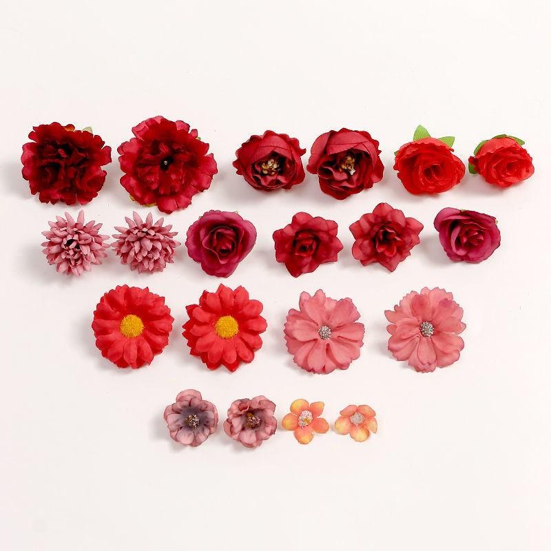 20pcs Silk Artificial Flower Head Home Decor Wedding Wall Backdrop DIY Party Floral Arrangement Table Display Art Supplies