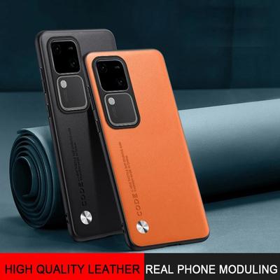 For Vivo V30 Pro V 30 V29E Plain PU Leather Phone Case For Vivo V30Pro S18e S18 Y17S Matte Bumper Silicone Ultra Thin Soft Frame Shookproof Cover