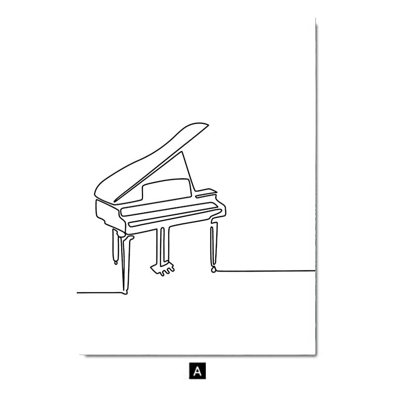 

Современный минималистичный музыкальный инструмент, фортепиано, гитара, барабанная установка, музыкальный плакат, скандинавский настенный художественный постер для гостиной, спальни, домашний декор 50x70cm No Frame