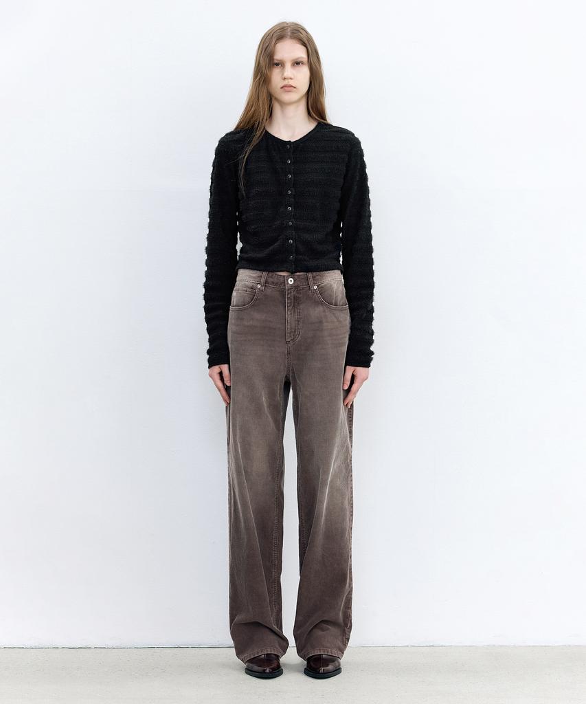 INSILENCE WOMEN Washed Corduroy Pants Brown