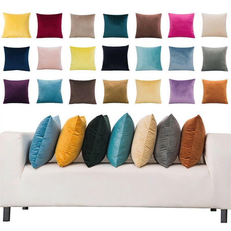 Luxurious 16" Velvet Cushion Cover Pillow Case With Invisible Zipper For Home Decor
