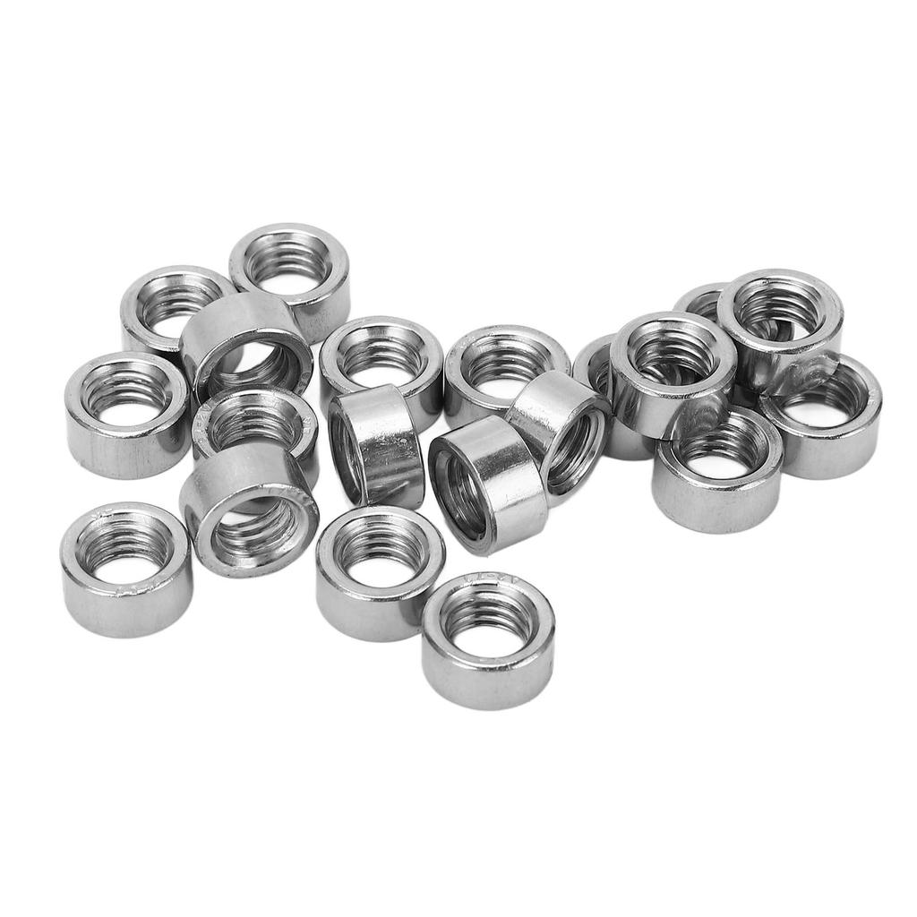 20 Pcs Round Connector Nut M8x12.5 12 L6mm Rod Coupling Nuts Stainless Steel Threaded Sleeve Rods