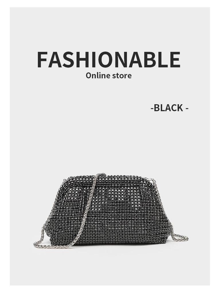 2024 Women's Rhinestone Evening Handbag: Diamond-Studded Clutch and Flashy Crossbody Bag