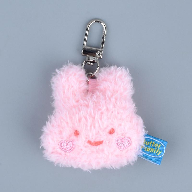 White Rabbit Pink Cat Animal Soft Plush Keyring For Girl Gift And Bag Pendant