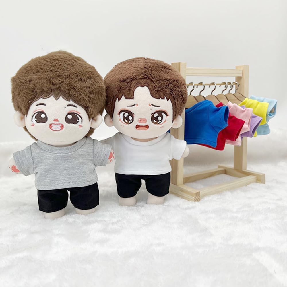 AXLUCE Ropa de Peluche - Camiseta - Juguete de Peluche - Ropa - 10cm - 15cm - 20cm - Muñeca (Azul Claro y Amarillo, 15cm)