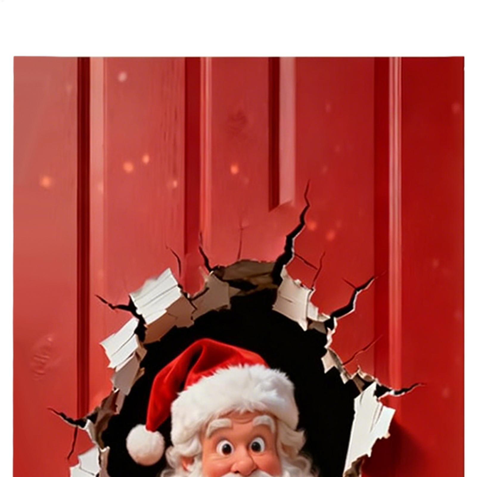 

Christmas Door Cover 2D Wall-Breaking Santa Background Holiday Door Background Cover For Kitchens Bathrooms Bedrooms Nursery China Mainland