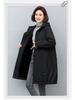 Women's 2024 Winter Fleece-Lined Hooded Parka: Loose Mid-Length Thickened Workwear Cotton Coat