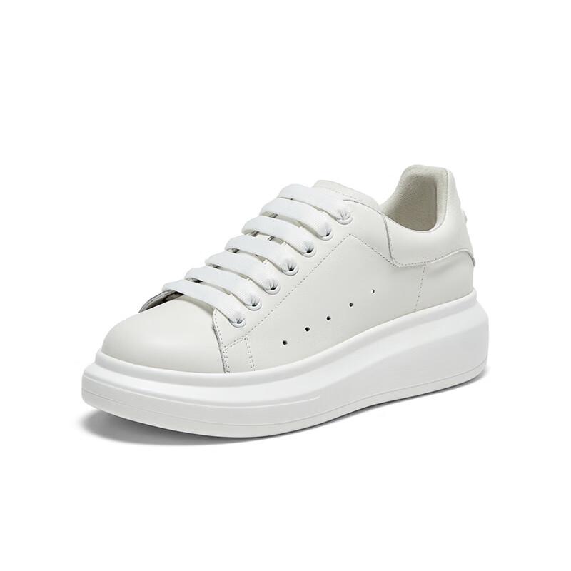 Stylish Women s White Platform Casual Shoes 37
