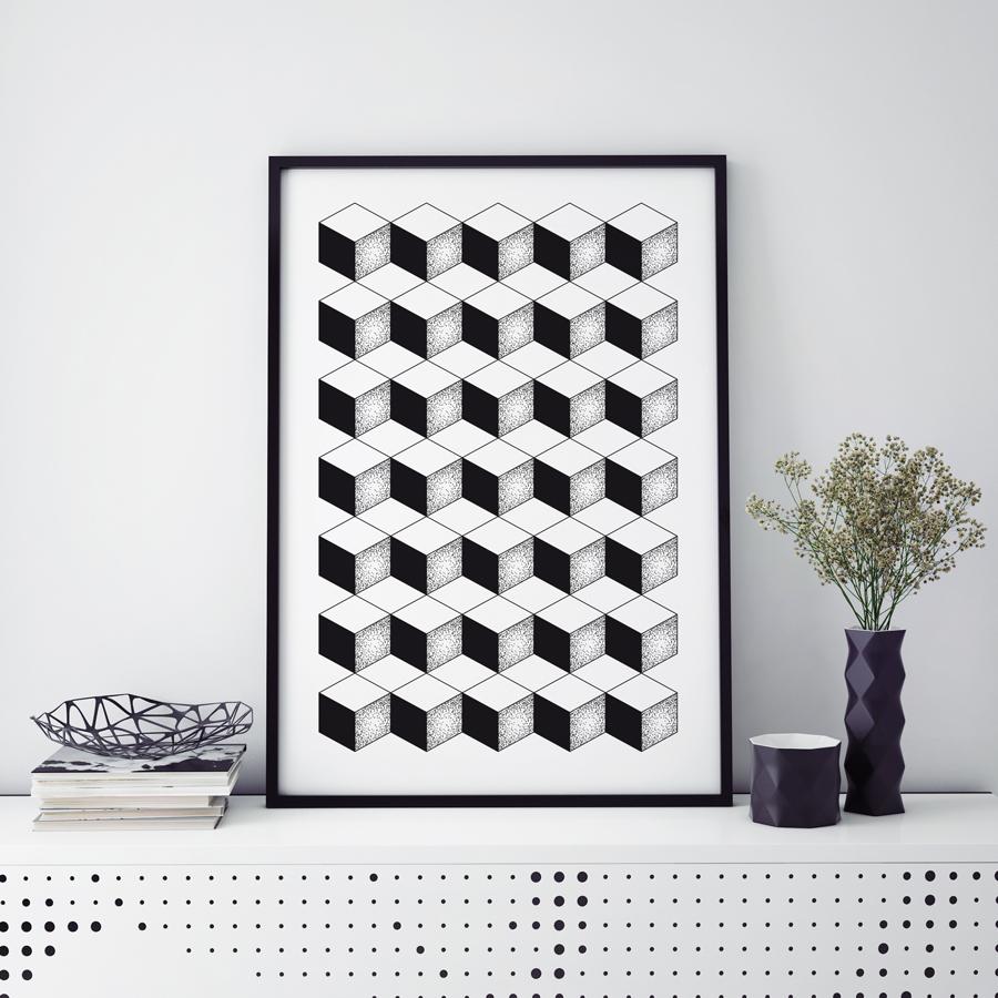 Black and White Pattern Poster