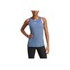 Adidas Designed For Training Comfortable Casual Solid Color Round Neck Vest Women Tops Blue IT7425