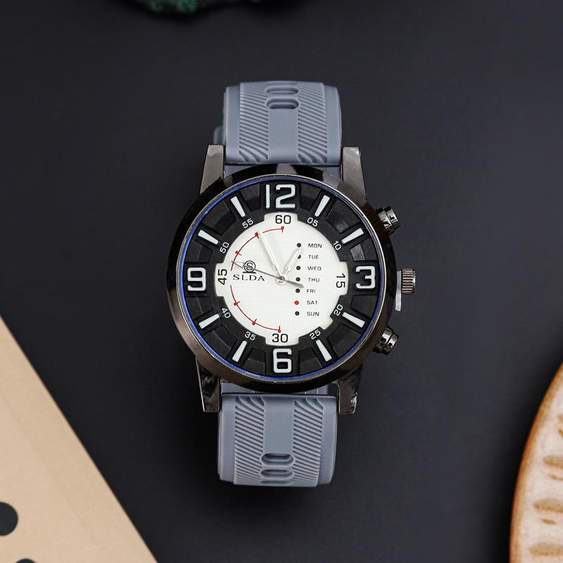Silicone Band Men's Watch Casual Trendy Student Quartz Wristwatch Fashion Personality