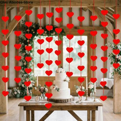 Romantic Love Flower Hanging Curtain DIY Party Supplies Wedding Love Pulling String Garland Decorations Heart Hanging Decoration