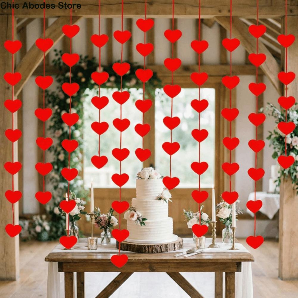 Romantic Love Flower Hanging Curtain DIY Party Supplies Wedding Love Pulling String Garland Decorations Heart Hanging Decoration