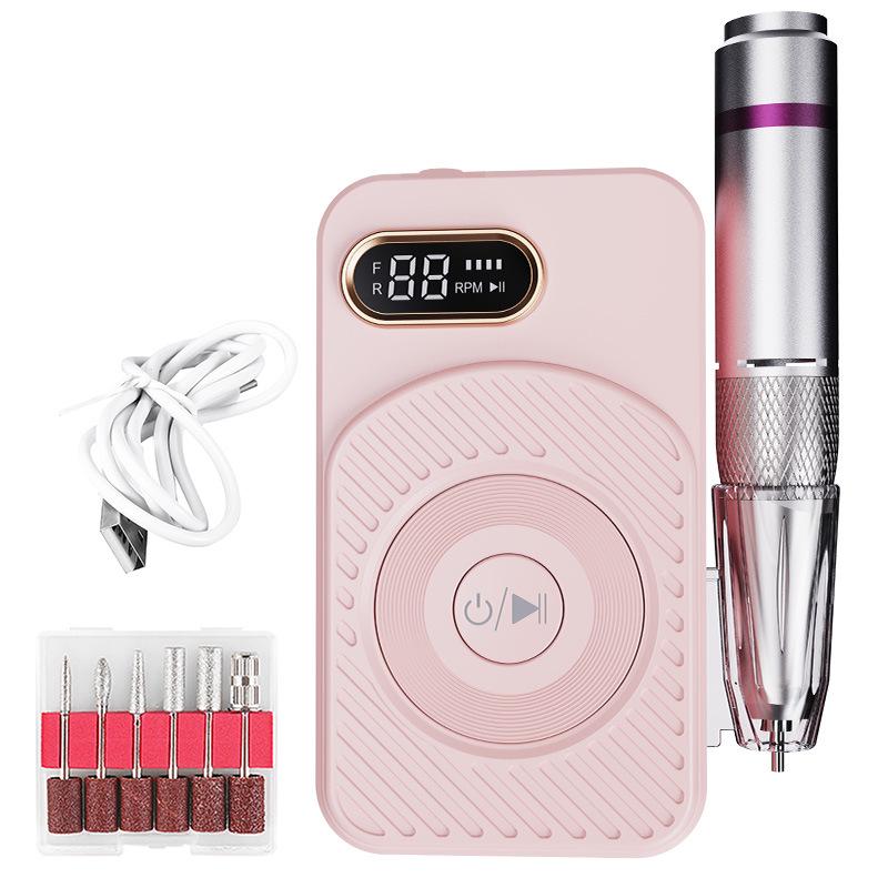 

Rechargeable 45000 RPM Nail Grinder with Memory Function - Professional Non-Heating Electric Gel Polish Remover розовый