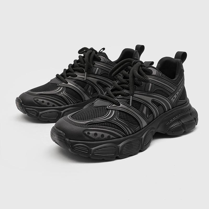 

Новые однотонные туфли для папы, универсальные повседневные кроссовки для бега, студенческие модные кроссовки 391211-B 38 чёрный