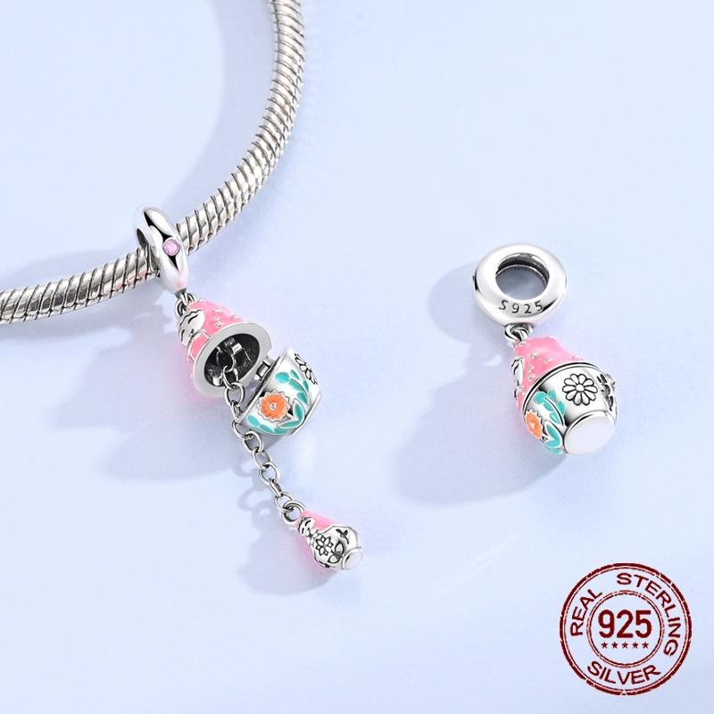 Russian Nesting Doll Charms Pink Little Girl Openable Dangle Pendants Fit Bangle Bracelet Necklace Diy Jewelry