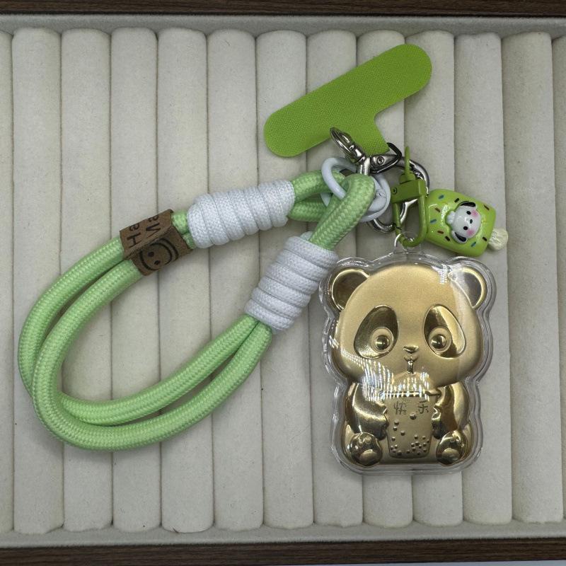 Gold 999 Panda Milk Tea Phone Lanyard Keychain Pendant - Perfect Gift for Girlfriend Without Gold