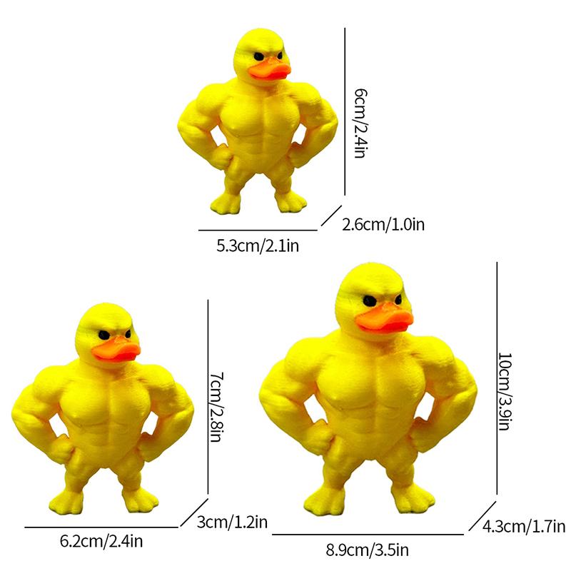 2025 3D Muscle Duck  Creative Bookshelf Whimsical Figurine Crafts Duck Statue Desktop Ornament Christmas  Halloween Gift
