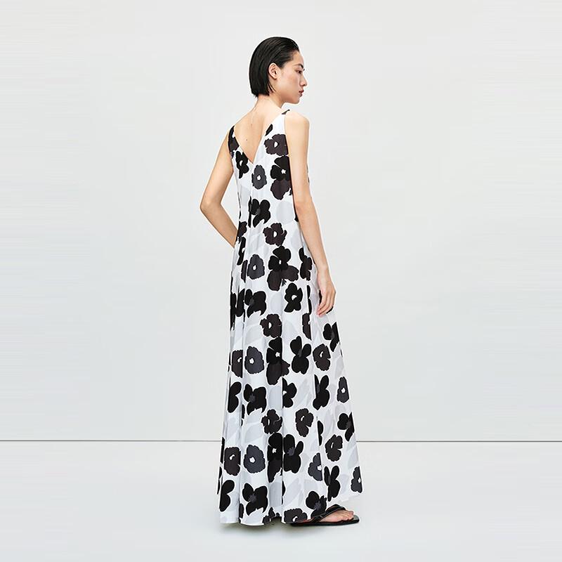 LESS Women's Cotton Spaghetti Strap A-Line Maxi Dress