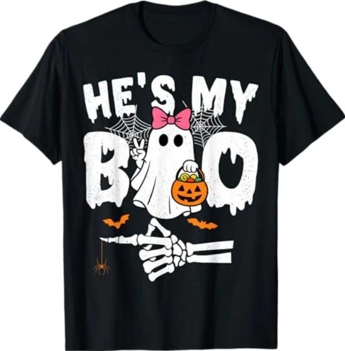 she s My Boo Matching Couple Halloween Couples he s My Boo T-Shirt S