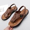 Men's Fashion Business Leisure Beach Shoes Summer Outdoor Breathable Anti Slip Comfortable Type of Clamping Toe Slippers Sandals
