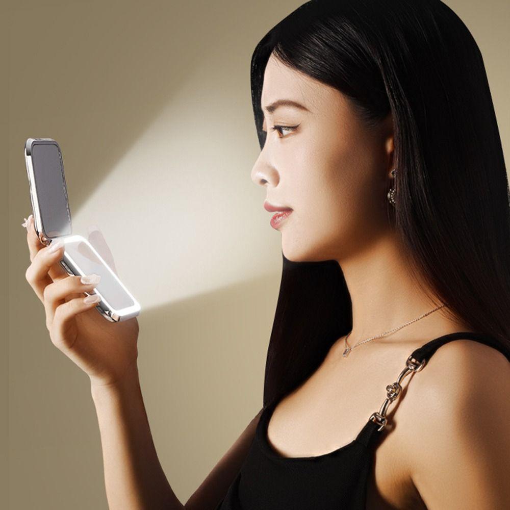 Doppelseitiger LED-Kosmetikspiegel Beschichtet Klappbarer Kosmetikspiegel Reise Kosmetikspiegel Büro