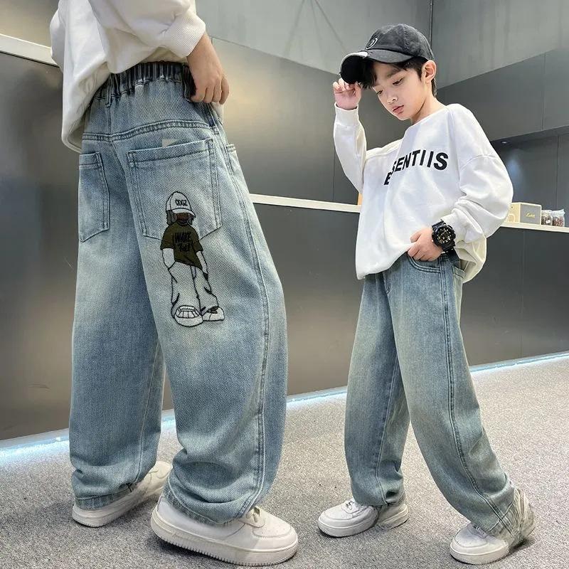 Children's Clothing Boys' Spring Wear Jeans Straight Leg Pants Boys' Handsome Loose Pants