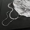Minimalist Titanium Steel Double-Layer Snake Chain Necklace for Women
