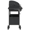Gas Barbecue Grill with 4 Burners Black Powder-coated Steel