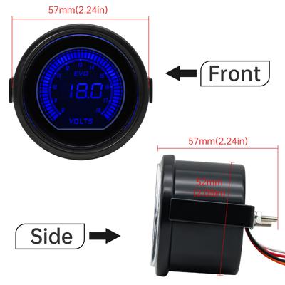 Voltmeter 12v Car Digital Round Waterproof Auto Boat Motorcycle 52mm Digital Volt Meter DC 8V-18V LED Panel Volt Voltage