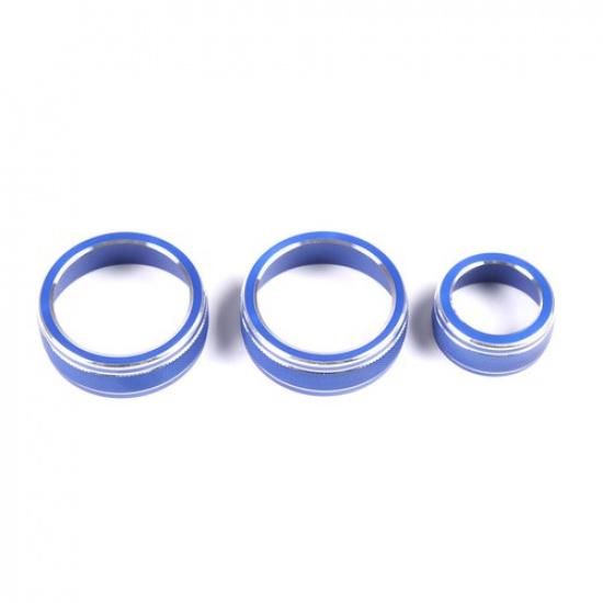 Blue Aluminum AC Climate Control Knob Ring Covers For Subaru Forester -2024