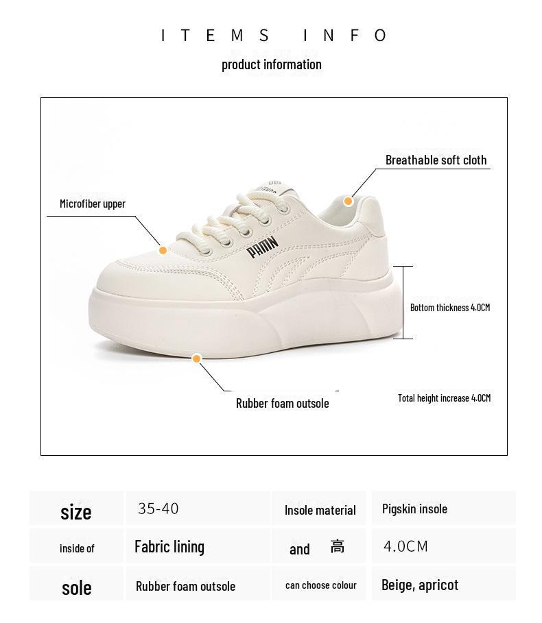 Women's 2024 Spring Magnetic Vibration Massage Shoes - Casual, Thick-Soled, Versatile Sports Shoes In White with Plus Velvet