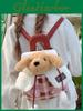 Cute Plush Dog Cartoon Backpack With Canvas Material And Drawstring Closure For Daily Use