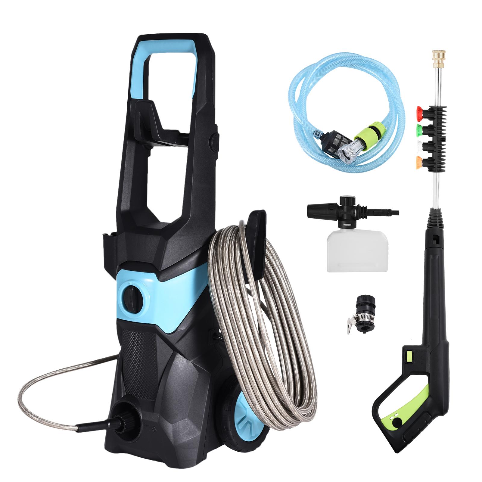 

Электрическая мойка высокого давления для автомобиля 2100PSI 3000 Вт Автомобильная портативная уборочная машина высокого давления Машина для давления воды для мойки автомобиля синий