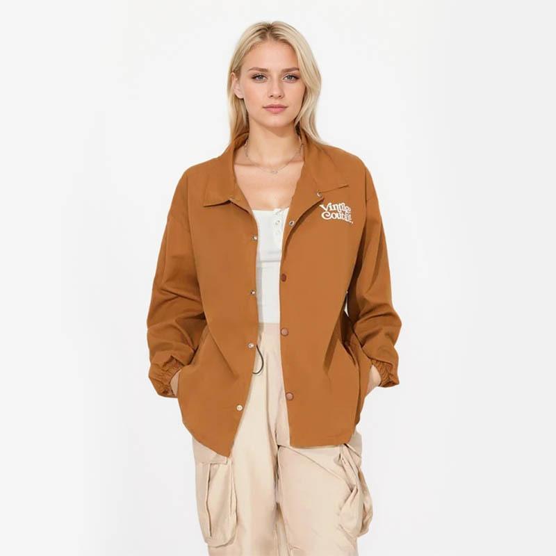 Autumn Women's Plus Size Printed Double Pocket Casual Lapel Loose Long Sleeve Jacket