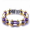 Stainless Steel Bike Chain Bracelet: Custom Colors for Couples & Bikers