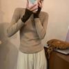 Color-blocking Half Turtleneck Knitted Sweater Feminine Slim and Trendy Pullover Autumn and Winter Sweater