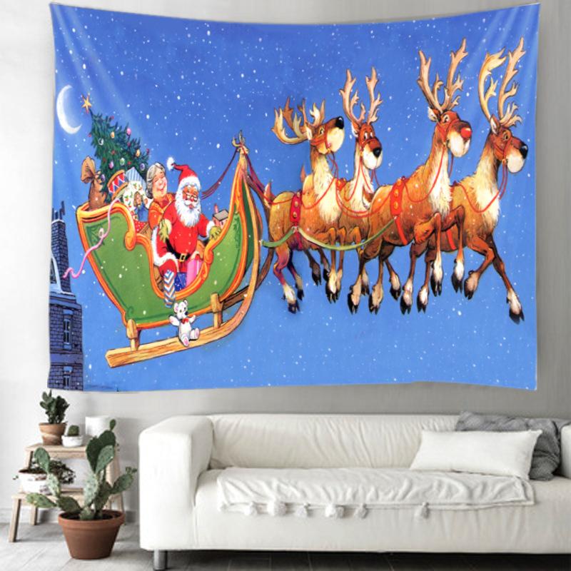 Grenzüberschreitende Weihnachtsfeiertags-Dekorationsszene zum Aufhängen, Stoff-Wandverkleidung, Schlafzimmer-Wandteppich