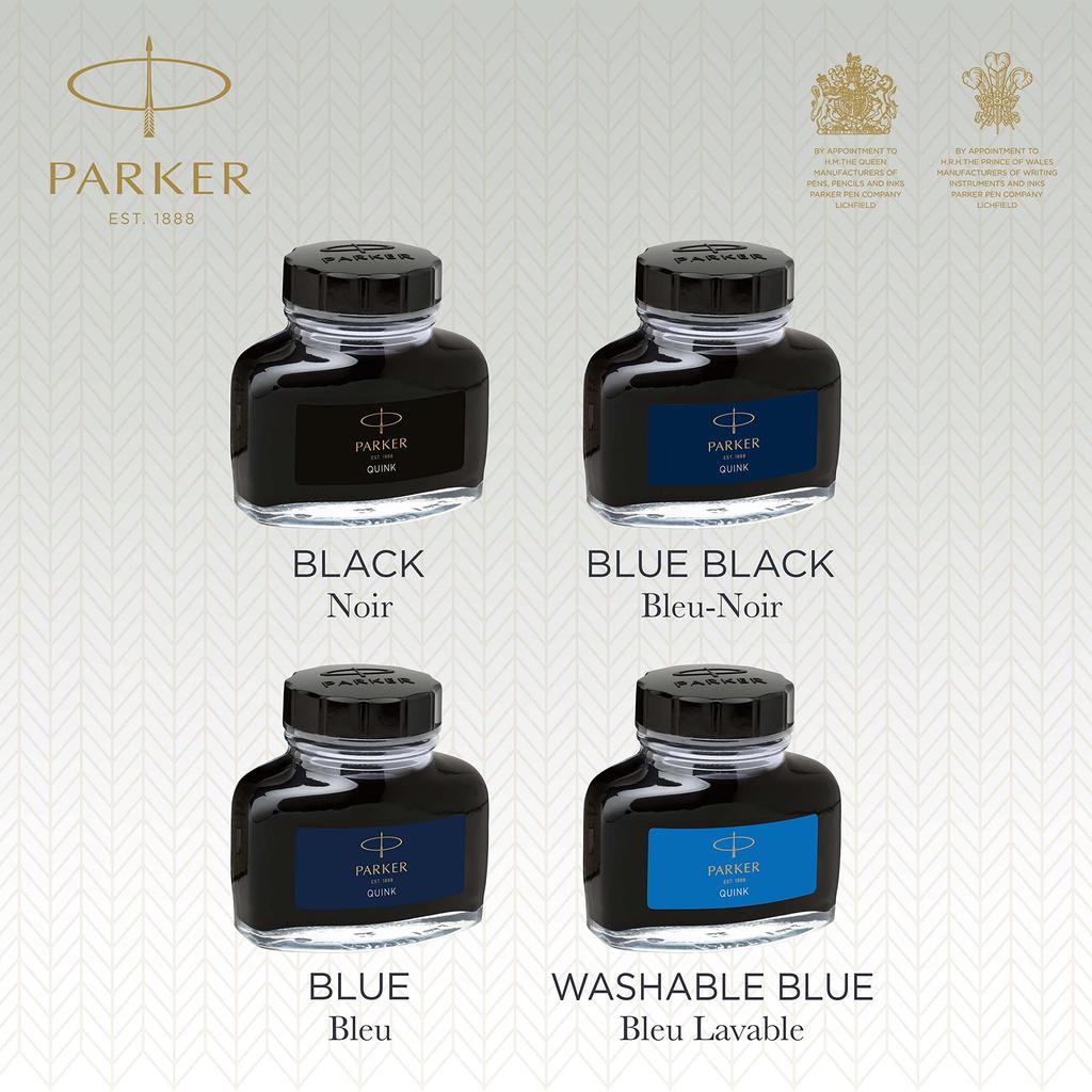 PARKER Quink Tinte in Flasche 1950378 57ml Blau-Schwarz (Offizieller Import)