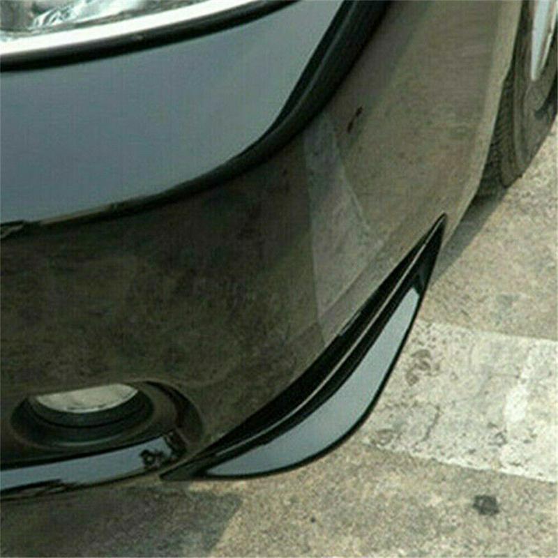 2PC Universal Anti-Collision Protector Rubber Auto Front&Rear Corner Bumper Guard Lip Anti-Scratch Strip Sticker Car