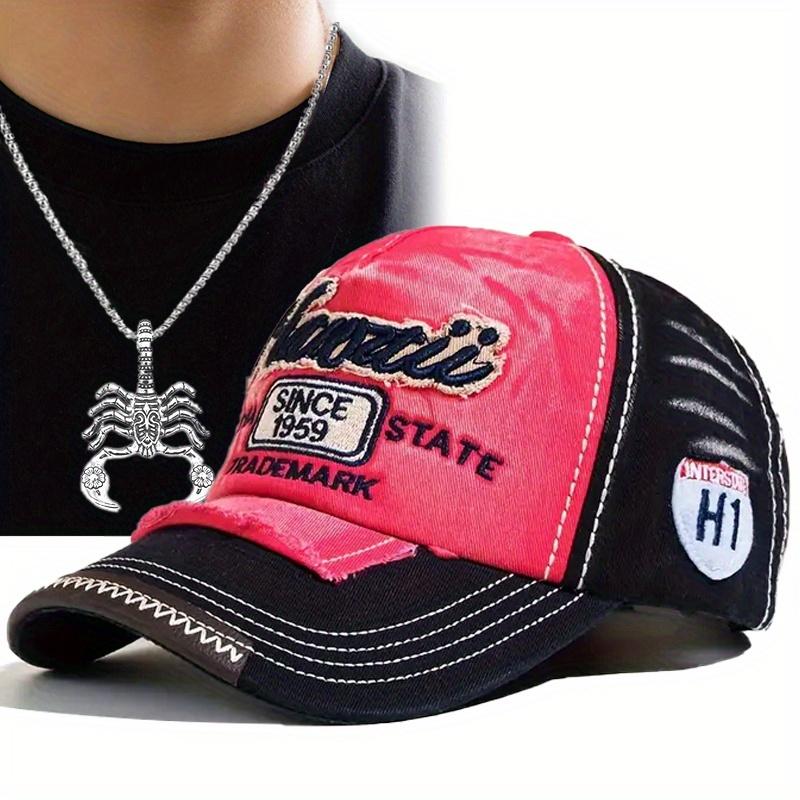 

2 шт. мужской бейсболка ожерелье комплект вышивка мода повседневный оттенок кепка утиный язычок стрела ожерелье кулон пара спортивная хип-хоп шляпа темно-синий