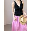 Juzhi Spring Korean V-Neck Sleeveless Cardigan